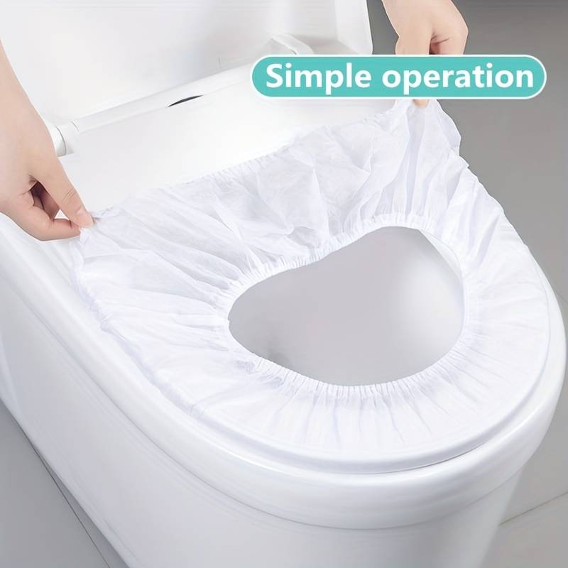 Set Of 10 Disposable Toilet Seat Cover, Non-woven Fabric Toilet Mat Seat Cover, Travel Camping Bathroom Accessories, Bathroom Toilet Paper Pack, Individually Wrapped Toilet Seat Cushion, Premium Elastic Strap Toilet Seat Cover Set Of 10 Disposable Toilet Seat Cover, Non-woven Fabric Toilet Mat Seat Cover, Travel Camping Bathroom Accessories, Bathroom Toilet Paper Pack, Individually Wrapped Toilet Seat Cushion, Premium Elastic Strap Toilet Seat Cover